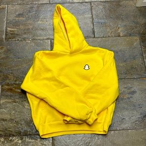 Bright yellow Snapchat hoodie